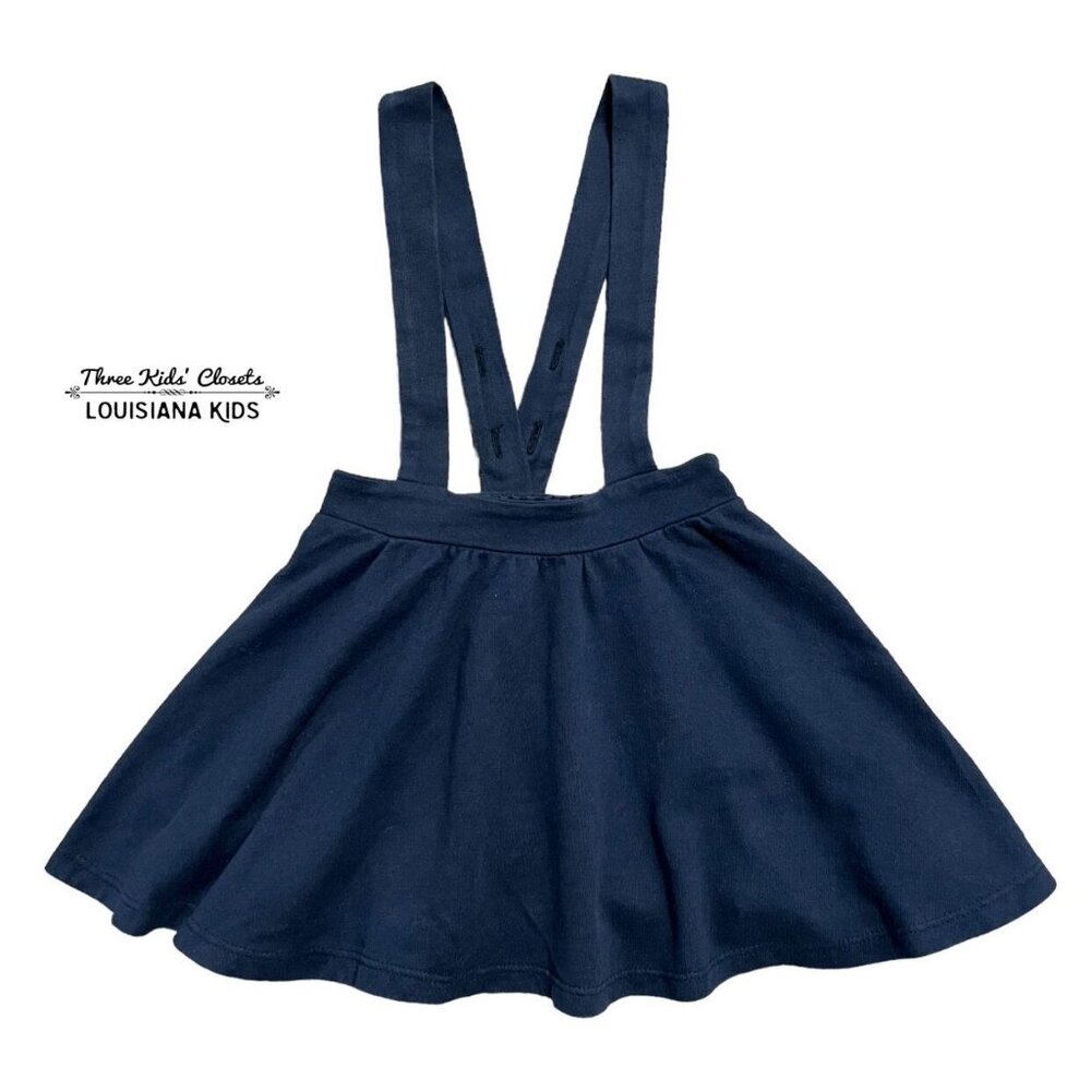 Fin & Vince 4-5Y Navy Blue Organic Suspender Skirt